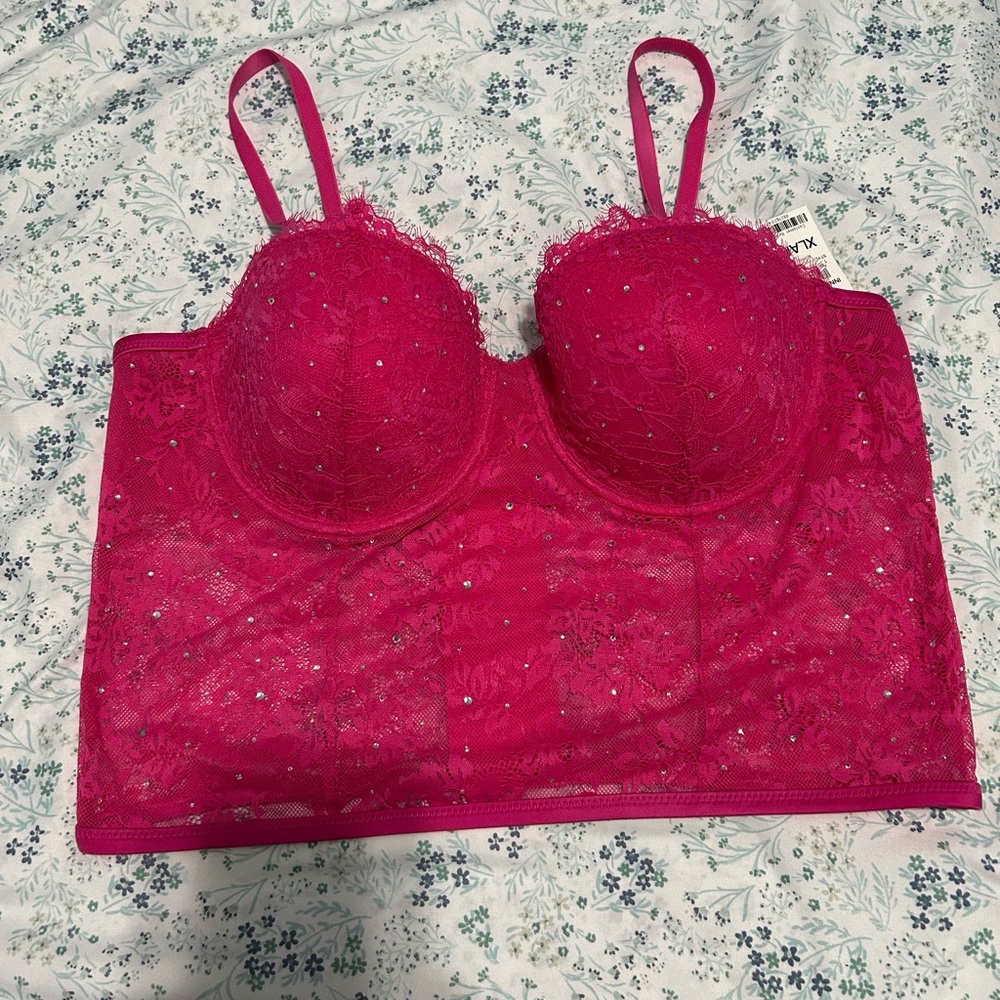 NWT XL INC INTIMATES               Elegant Pink Lace Bralette
